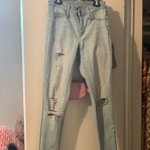 blue high rise jeans